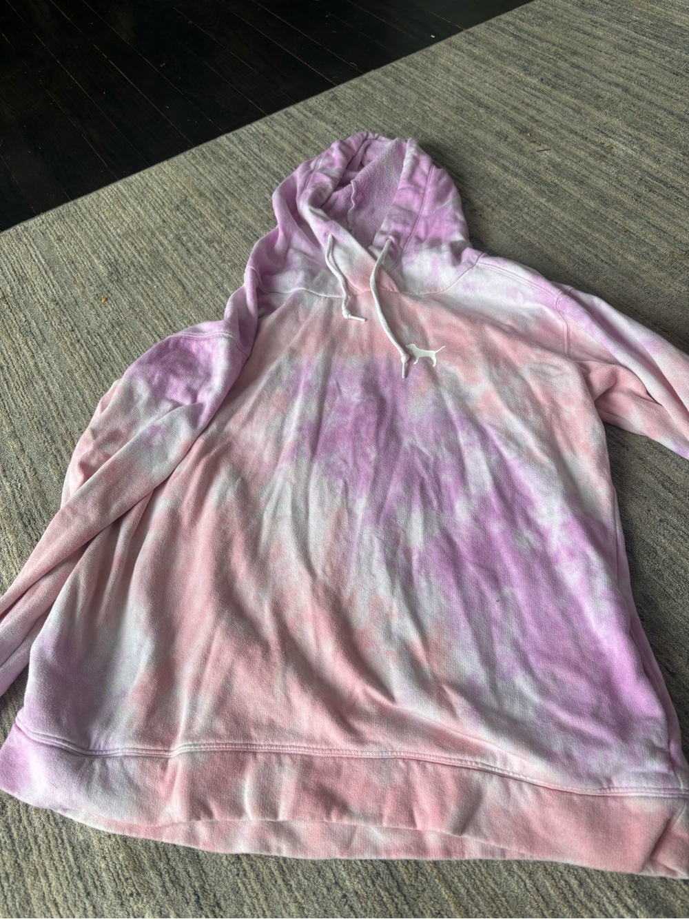 VICTORIA'S SECRET PINK TIE-DYE CROSSOVER TUNIC PULLOVER
HOODIE L